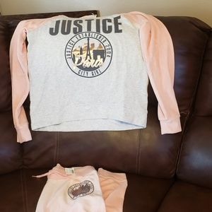 Justice sweatsuit size 14/16